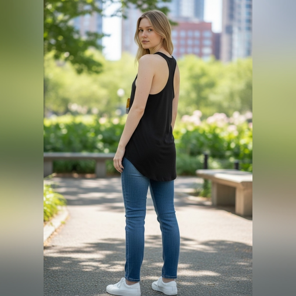 C&C Sport Racerback Long Semi Sheer Top Performance Wear Athleisure Fall Workout - Picture 10 of 11